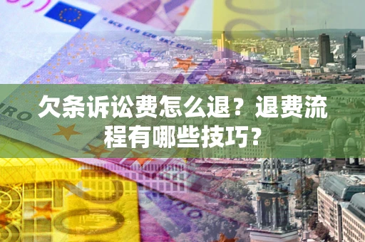 北京欠条诉讼费怎么退？退费流程有哪些技巧？