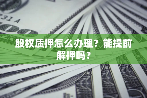 北京股权质押怎么办理？能提前解押吗？